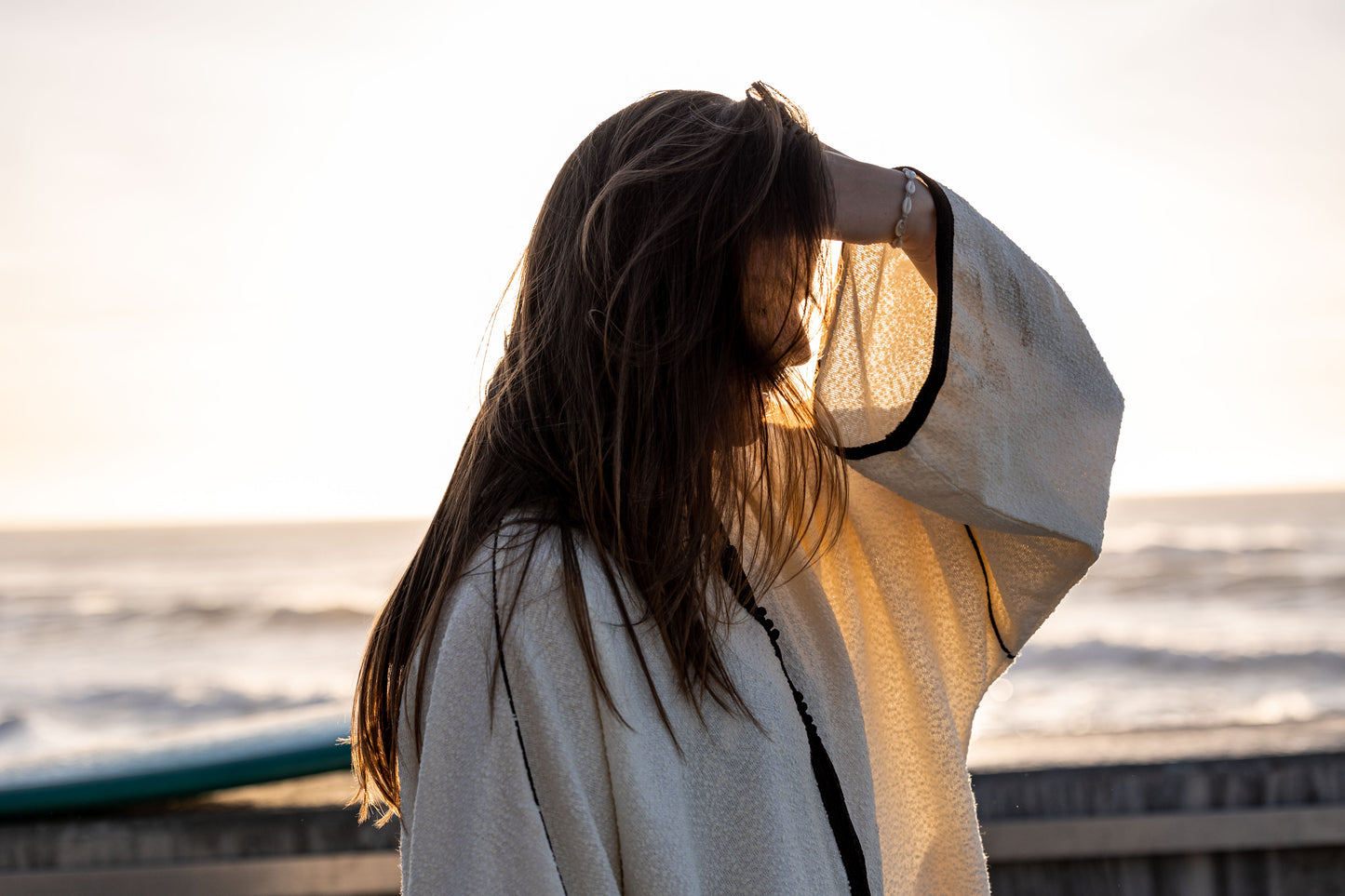 Moroccan Beach Poncho - Pearl Edition