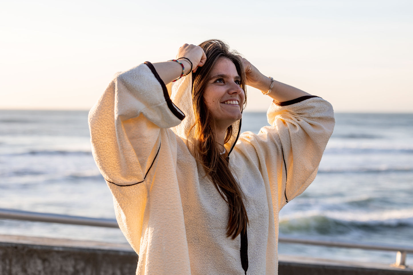 Moroccan Beach Poncho - Pearl Edition